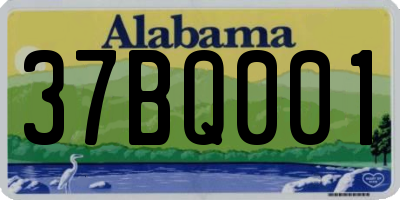 AL license plate 37BQ001