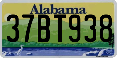 AL license plate 37BT938