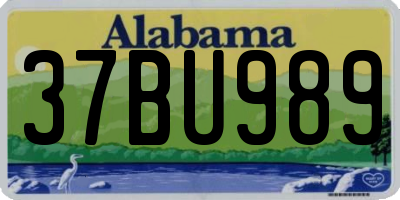 AL license plate 37BU989
