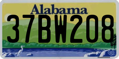 AL license plate 37BW208