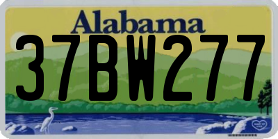 AL license plate 37BW277