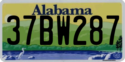 AL license plate 37BW287
