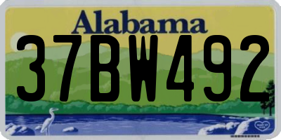 AL license plate 37BW492