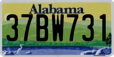 AL license plate 37BW731