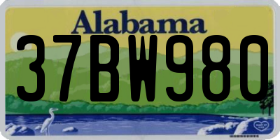 AL license plate 37BW980