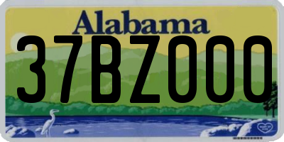 AL license plate 37BZ000