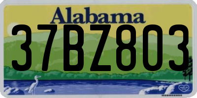 AL license plate 37BZ803