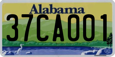 AL license plate 37CA001