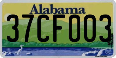 AL license plate 37CF003