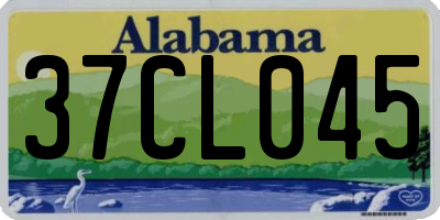 AL license plate 37CL045