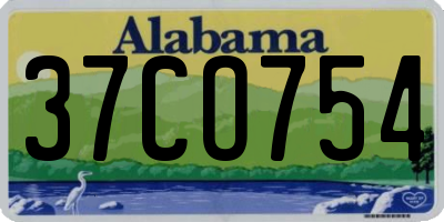 AL license plate 37CO754