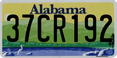 AL license plate 37CR192