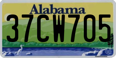 AL license plate 37CW705