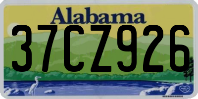 AL license plate 37CZ926