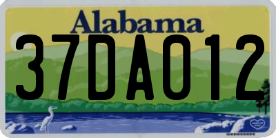 AL license plate 37DA012