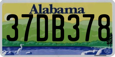 AL license plate 37DB378