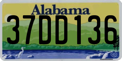 AL license plate 37DD136