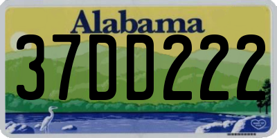 AL license plate 37DD222