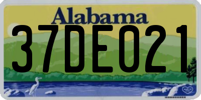 AL license plate 37DE021