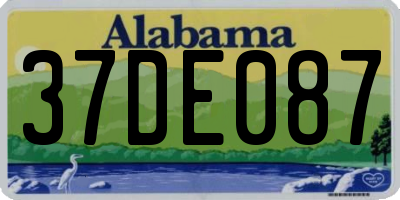 AL license plate 37DE087