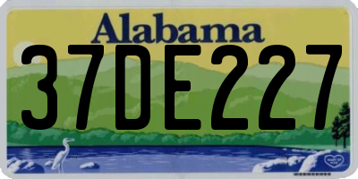 AL license plate 37DE227