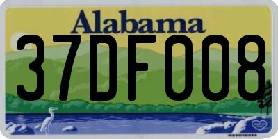 AL license plate 37DF008
