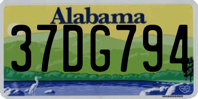 AL license plate 37DG794