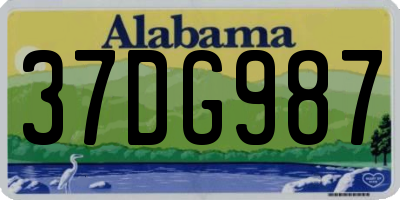 AL license plate 37DG987