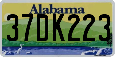 AL license plate 37DK223