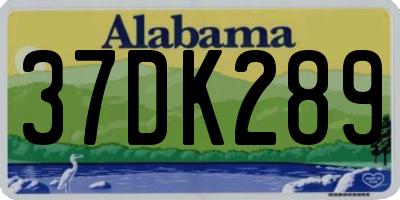 AL license plate 37DK289