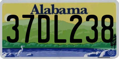 AL license plate 37DL238