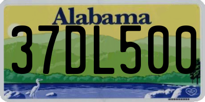 AL license plate 37DL500