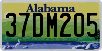 AL license plate 37DM205