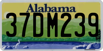 AL license plate 37DM239