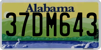 AL license plate 37DM643