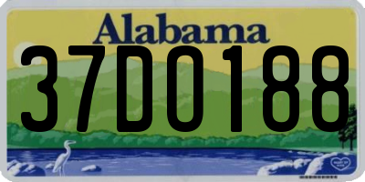 AL license plate 37DO188