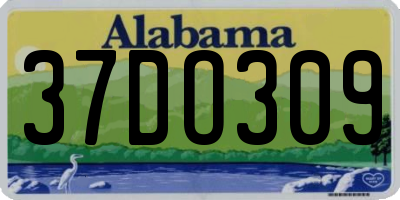 AL license plate 37DO309