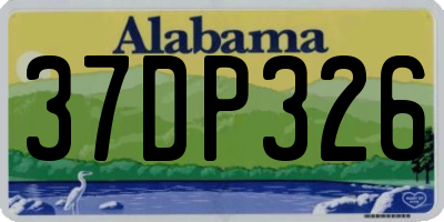 AL license plate 37DP326