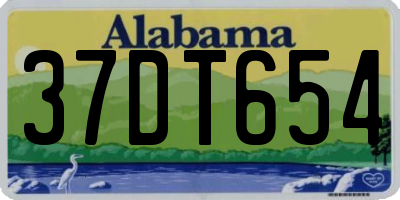 AL license plate 37DT654