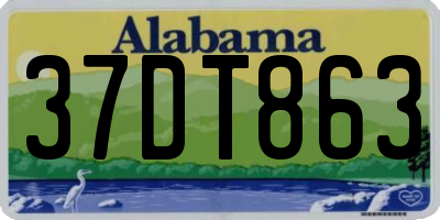 AL license plate 37DT863