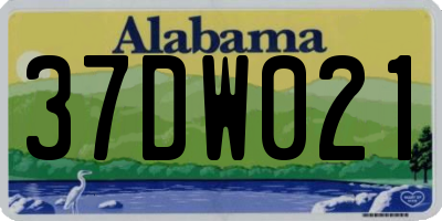 AL license plate 37DW021