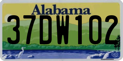 AL license plate 37DW102