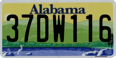AL license plate 37DW116