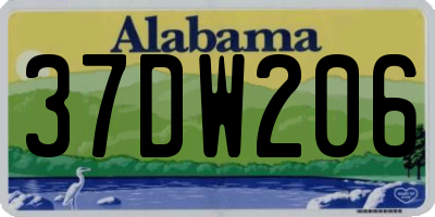 AL license plate 37DW206