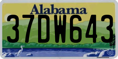 AL license plate 37DW643