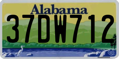 AL license plate 37DW712