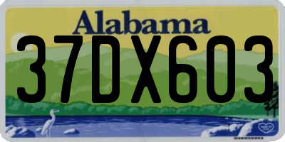 AL license plate 37DX603