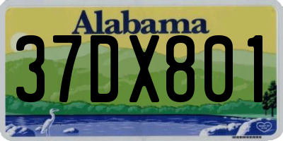 AL license plate 37DX801