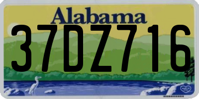 AL license plate 37DZ716