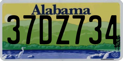 AL license plate 37DZ734